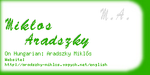miklos aradszky business card